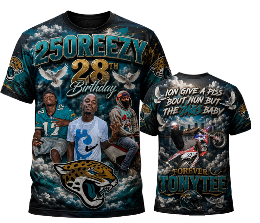 250 REEZY 3D Adult Memorial Shirts (PLEAD ADD BACK IF YOU WANT THE BACK DONE)